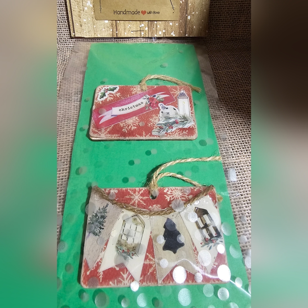 Set of 4 tags handmade